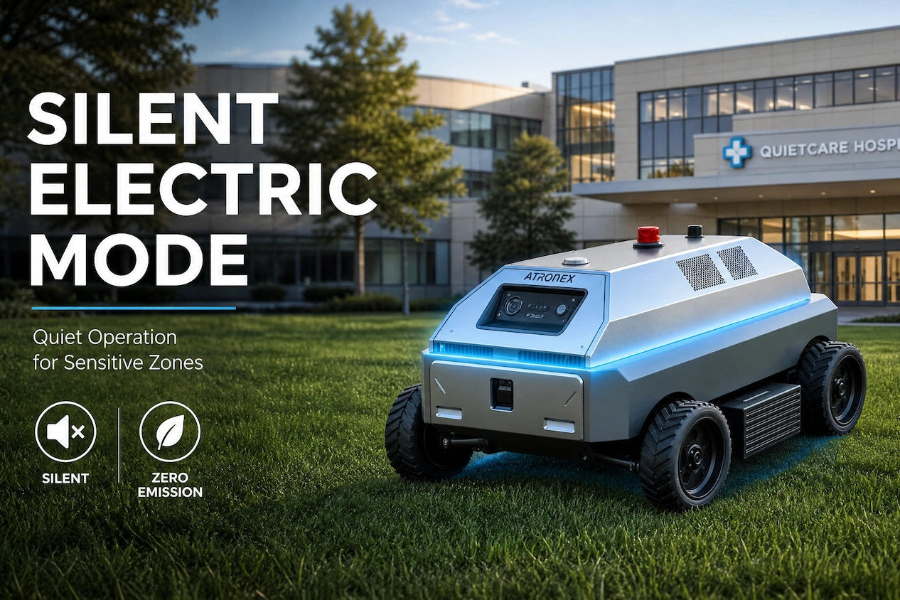 Atronex commercial robot lawn mower silent mode works well in public lawn