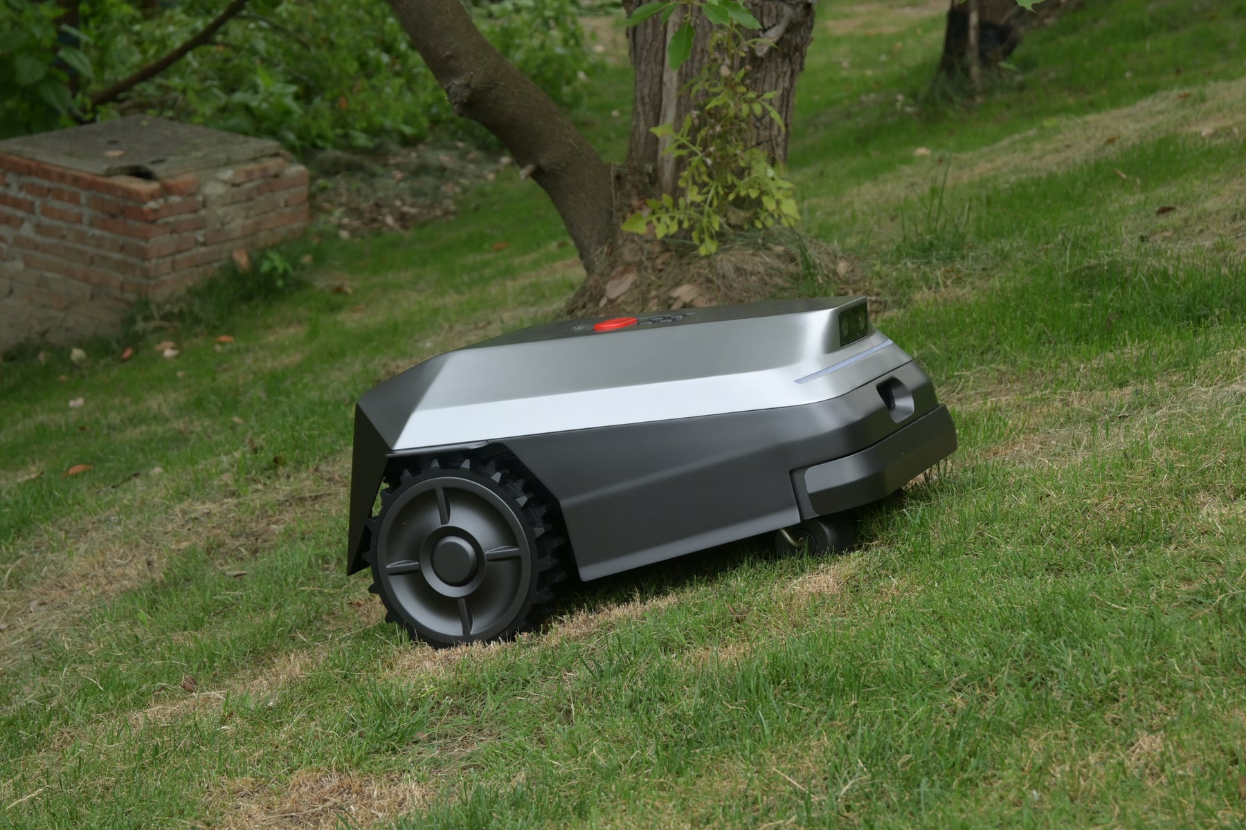 Lawnova robotic mower on a real lawn