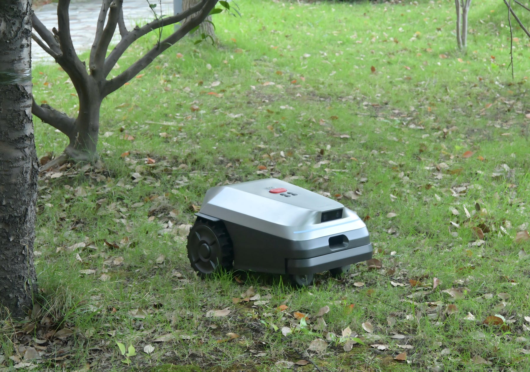 Lawnova robotic mower on a real lawn