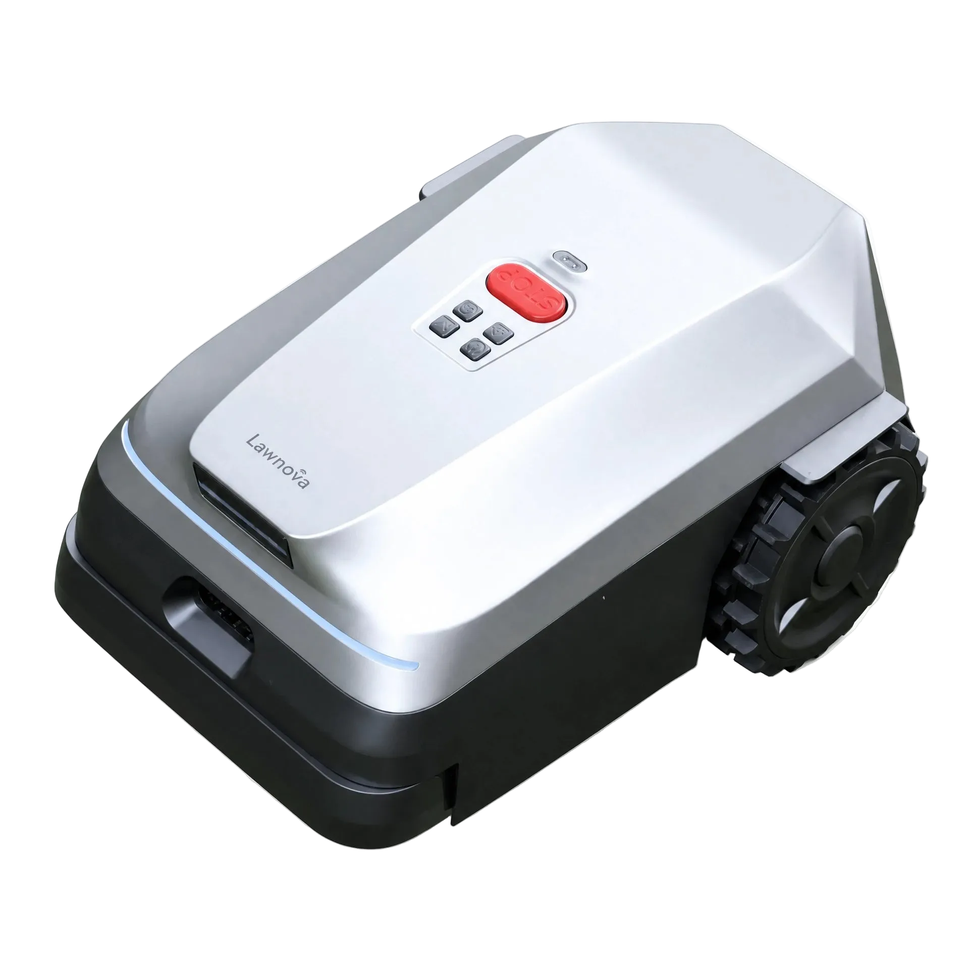 lawnova robotic lawn mower S2 white bg left view
